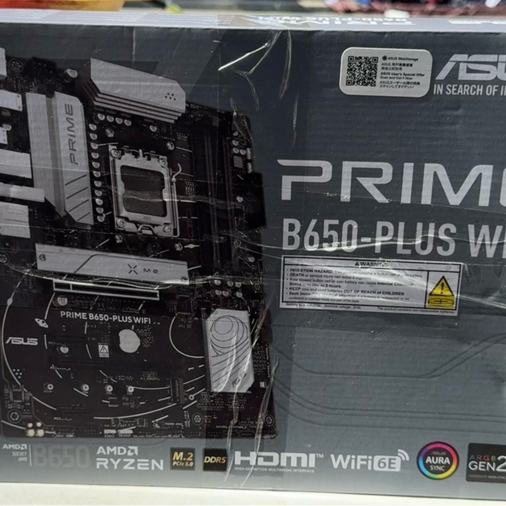 ASUS Prime B650-PLUS WiFi 6E Motherboard - Black and Silver